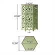 Benjara Liana Outdoor Side Table- Hexagonal 14 Inch- Sunburst Cut Out- Green