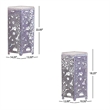 Benjara Silva Accent Table Set of 2- Hexagonal Top- Cut Pattern- Green Iron