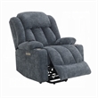 Benjara Mario Power Recliner Chair with Lift- Heating- Massage- Blue Velvet