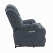 Benjara Mario Power Recliner Chair with Lift- Heating- Massage- Blue Velvet