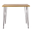 Benjara Rih Outdoor Bar Height Table- 47 Inch- Hairpin Legs- Brown Acacia Wood