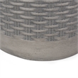 Benjara Outdoor Side End Table- Round Top Gray Faux Concrete- Round 16 Inch
