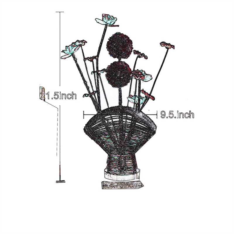 Benjara Accent Table Lamp- LED- Red Roses Fan Crystal Vase- Chrome 22 Inch