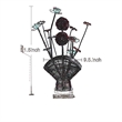 Benjara Accent Table Lamp- LED- Red Roses Fan Crystal Vase- Chrome 22 Inch