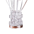 Benjara Accent Table Lamp- LED- Red Roses- Crystal Square Vase- Chrome 21 Inch