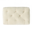 Benjara Ottoman- Pillow Top Cushion- 29x18 Rectangular Tufted Ivory Fabric