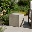 Benjara Ebec Outdoor Side Table- Modern Cube Light Gray Faux Concrete- 22 Inch