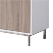 Benjara Wine Cabinet- 2 Drawers- Stemware and Bottle Rack- White Brown Gray