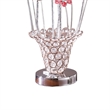 Benjara Accent Table Lamp- LED- Red Roses Trumpet Crystal Vase- Chrome 21 Inch