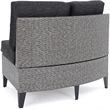 Benjara Rune Outdoor Curved 4 Seater Sofa- PE Rattan Weave- Iron- Gray Fabric