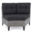 Benjara Modular Outdoor Corner Sofa Seat Set of 2- Rattan Wicker Weave- Gray