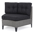 Benjara Modular Outdoor Corner Sofa Seat Set of 2- Rattan Wicker Weave- Gray