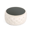 Benjara Ottoman Coffee Table- Beige Tufted Velvet- 30