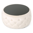 Benjara Ottoman Coffee Table- Beige Tufted Velvet- 30