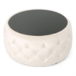 Benjara Ottoman Coffee Table- Beige Tufted Velvet- 30