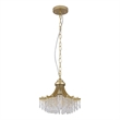 Benjara Accent Chandelier- Classic Crystal Inspired Cascade Gold Metal 12 Inch