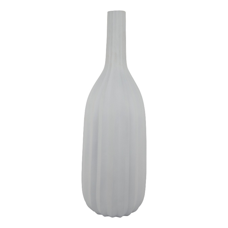 Benjara Rizie Vase with Ribbed Texture- 41