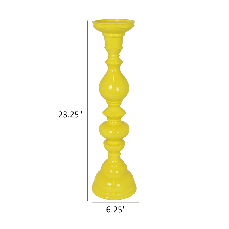 Benjara Naze Tabletop Candle Holder with Turned Accents- 23