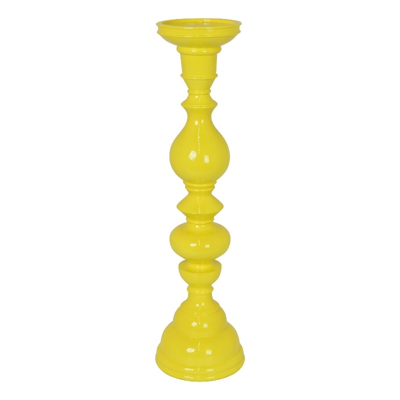 Benjara Naze Tabletop Candle Holder with Turned Accents- 23