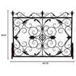 Benjara Fireplace Screen- Scrollwork Design- Iron- 45x35 Black- Gold Finish