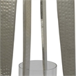 Benjara Brie Candle Holder Lantern- 27 Inch- Silver Metal Frame- Glass Shade