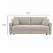 Benjara Isy Sofa with Pull Out Sleeper- Removable Cushions- 2 Pillows- Beige