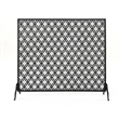 Benjara 35x39 Fireplace Screen- Flower Design- Classic Matte Black Iron Finish