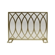 Benjara 30x40 Fireplace Screen- Overlapping Round Lens Design- Gold Iron
