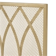 Benjara 30x40 Fireplace Screen- Overlapping Round Lens Design- Gold Iron