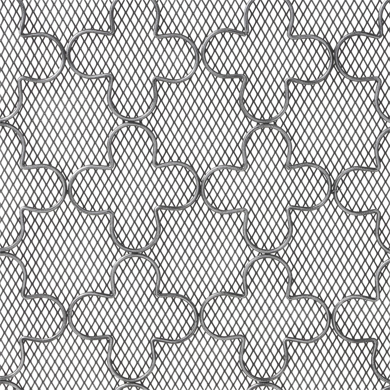 Benjara 30x41 Fireplace Screen- Classic Clover Trellis Pattern- Black Iron