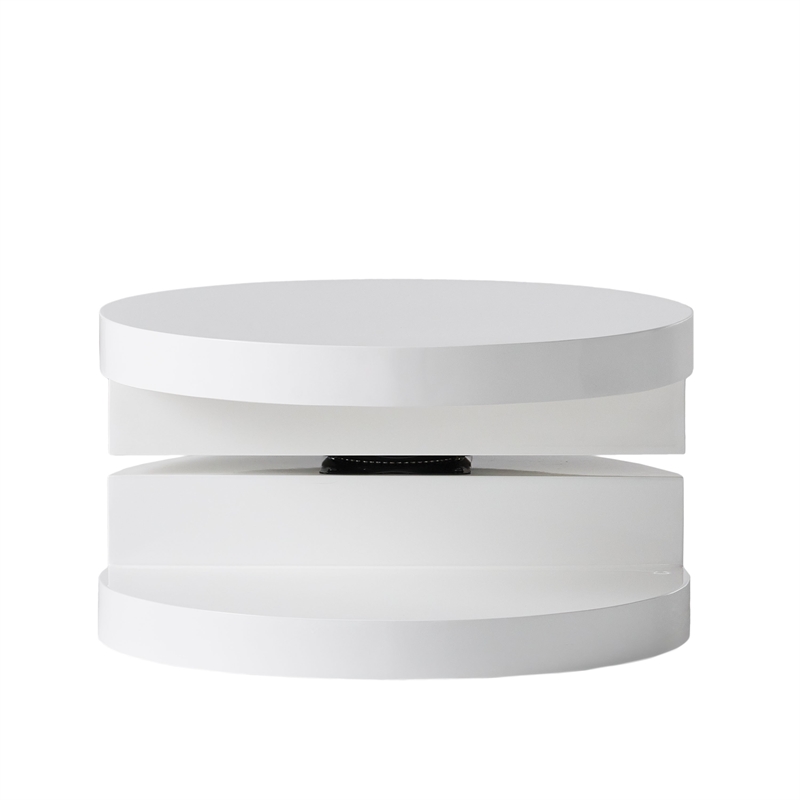 Benjara Coffee Table- Open Shelf- Rotating 24