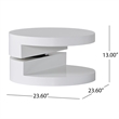 Benjara Coffee Table- Open Shelf- Rotating 24
