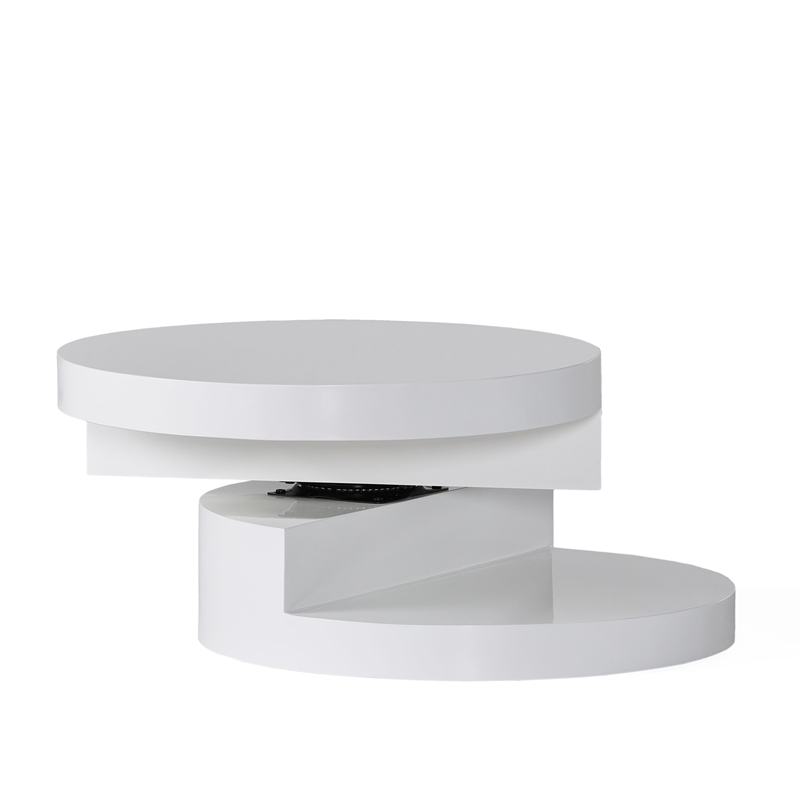 Benjara Coffee Table- Open Shelf- Rotating 24