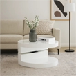 Benjara Coffee Table- Open Shelf- Rotating 24