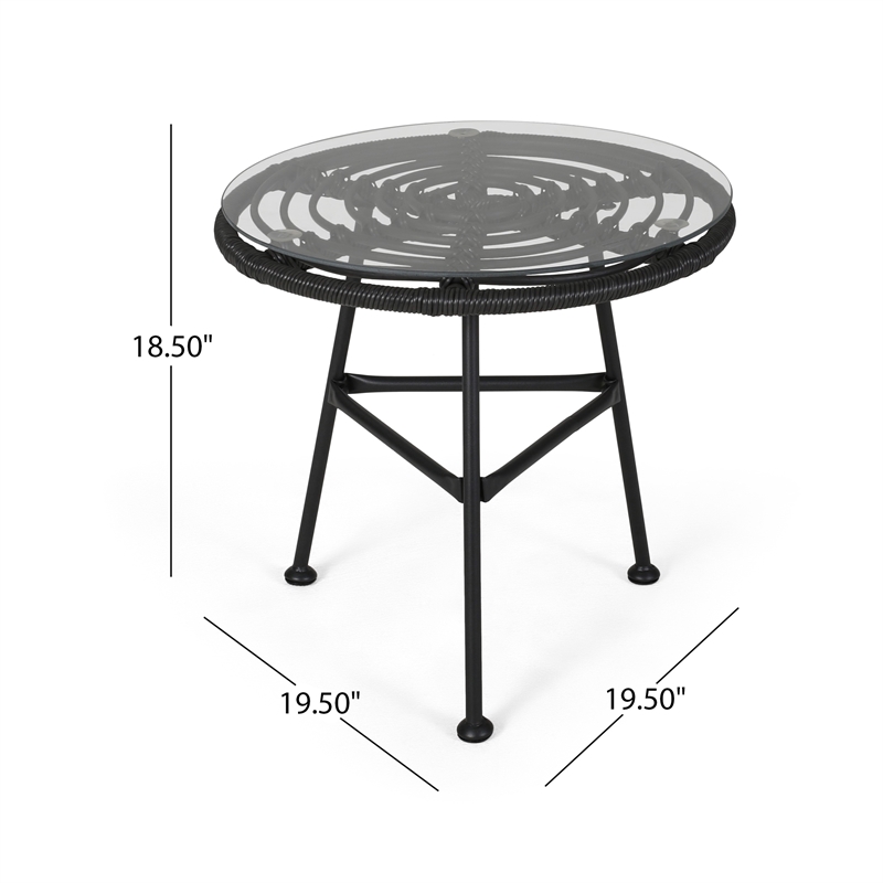 Benjara Tee Outdoor Side End Table- 20