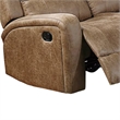 Benjara Charles Manual Recliner Sofa- Chestnut Brown Faux Leather- 78 Inch