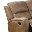 Benjara Charles Manual Recliner Sofa- Chestnut Brown Faux Leather- 78 Inch