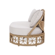Benjara Outdoor Sofa Daybed- PE Rattan Woven Frame- Cushions- Natural Brown