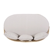 Benjara Outdoor Sofa Daybed- PE Rattan Woven Frame- Cushions- Natural Brown
