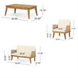 Benjara Oud 4pc Outdoor Sofa Set- Woven Rope Design- Natural Brown Acacia Wood