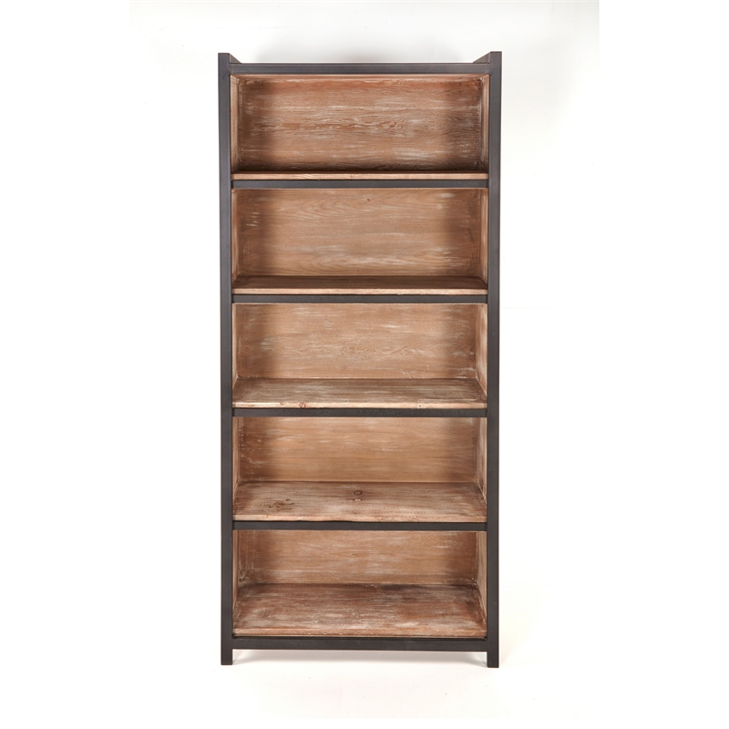 Benjara Ramy Accent Bookcase- Zig Zag Design- 90