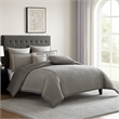 Benjara Loi 7pc Queen Comforter Set with Pillows- Shams Reversible Gray Silver