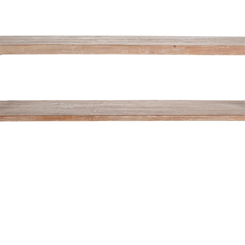 Benjara Tuley Sofa Console Table- Storage Shelf- Pine Wood- Gray- 48 Inch