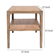 Benjara Tuley Corner End Table- Storage Shelf- Gray Pine Wood- 22in Square