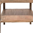 Benjara Tuley Corner End Table- Storage Shelf- Gray Pine Wood- 22in Square