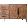 Benjara Tuley Sideboard Buffet Cabinet- 3 Drawers- 2 Cabinets- Brown- 91 Inch