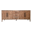 Benjara Tuley Sideboard Buffet Cabinet- 3 Drawers- 2 Cabinets- Brown- 91 Inch