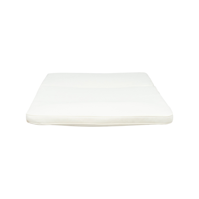 Benjara Pina Outdoor Cushion for Lounge Chaise- 79 Inch- Plush White Fabric