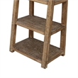 Benjara Bookcase- 5 Tier Ladder Shelves- Rustic Natural Brown Wood- 72 Inch