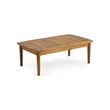 Benjara Roxy 2pc Outdoor Loveseat and Coffee Table Set- Acacia Wood- Cream